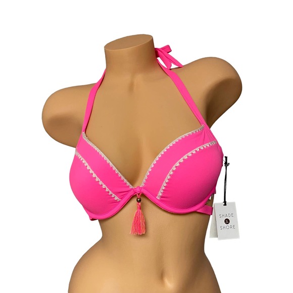 Shade Shore Swim Nwt Shade Shore Neon Pink Pushup Bikini Top 36b